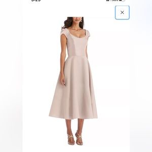 NWT Alfred Sung full skirt cap sleeve satin dress size 2